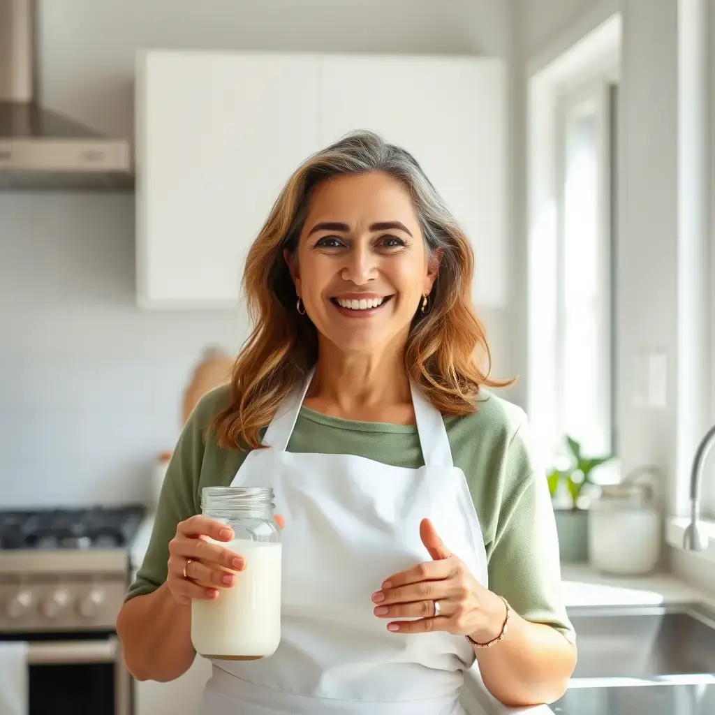 Produção artesanal de kefir natural com ingredientes frescos e probióticos vivos, seguindo técnicas tradicionais do Kefir da Mãe em Brasília
