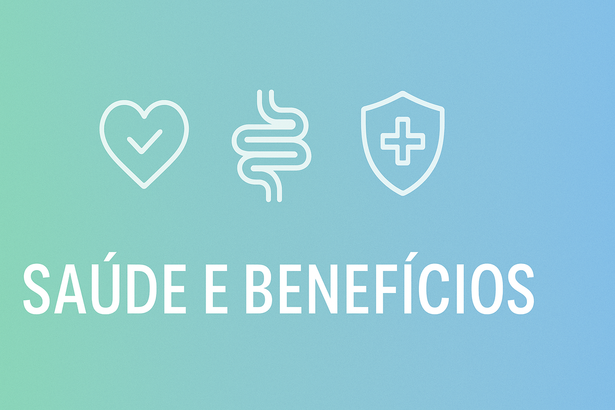 Ícones brancos saúde coração intestino escudo médico sobre gradiente azul verde suave - benefícios kefir probióticos digestão imunidade bem-estar