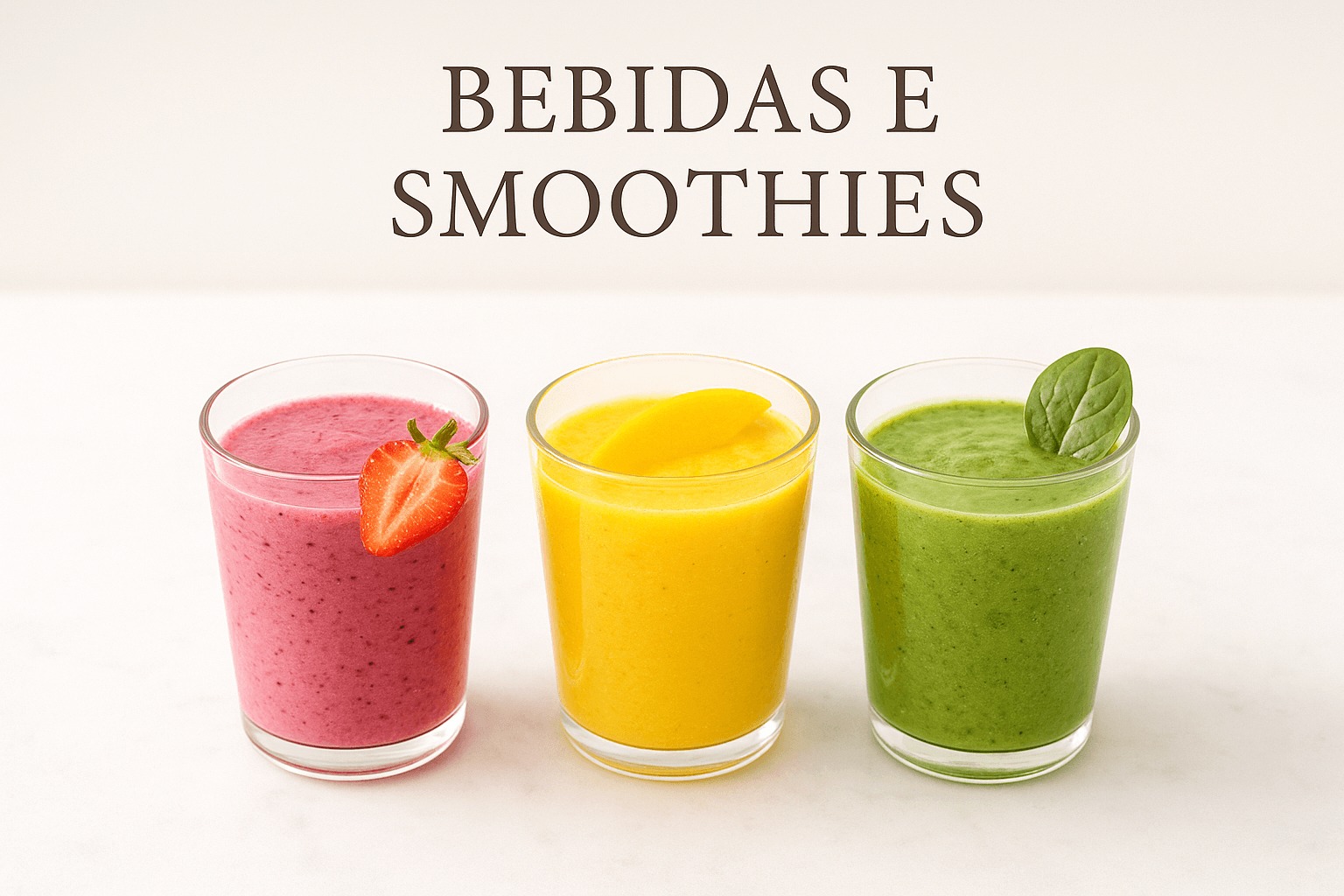 Smoothies kefir coloridos rosa frutas vermelhas, amarelo manga, verde espinafre em copos transparentes - bebidas probióticas nutritivas e refrescantes